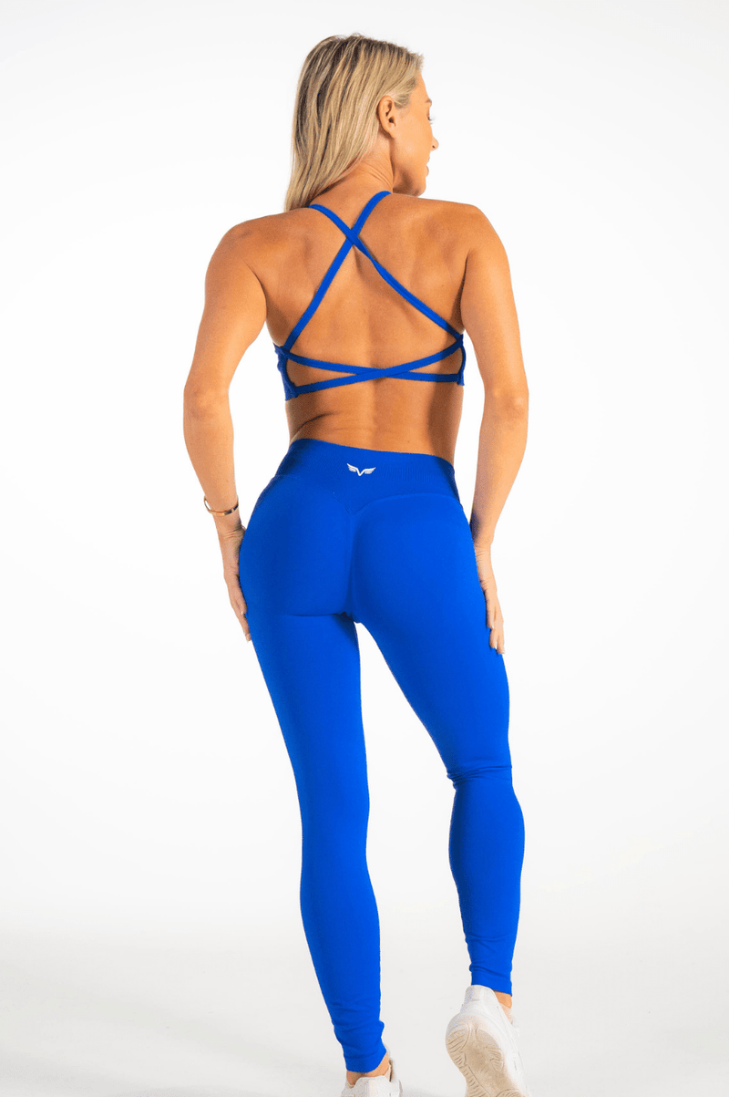 Club Athletica Flex Open Back Strappy Crop Velocity Blue