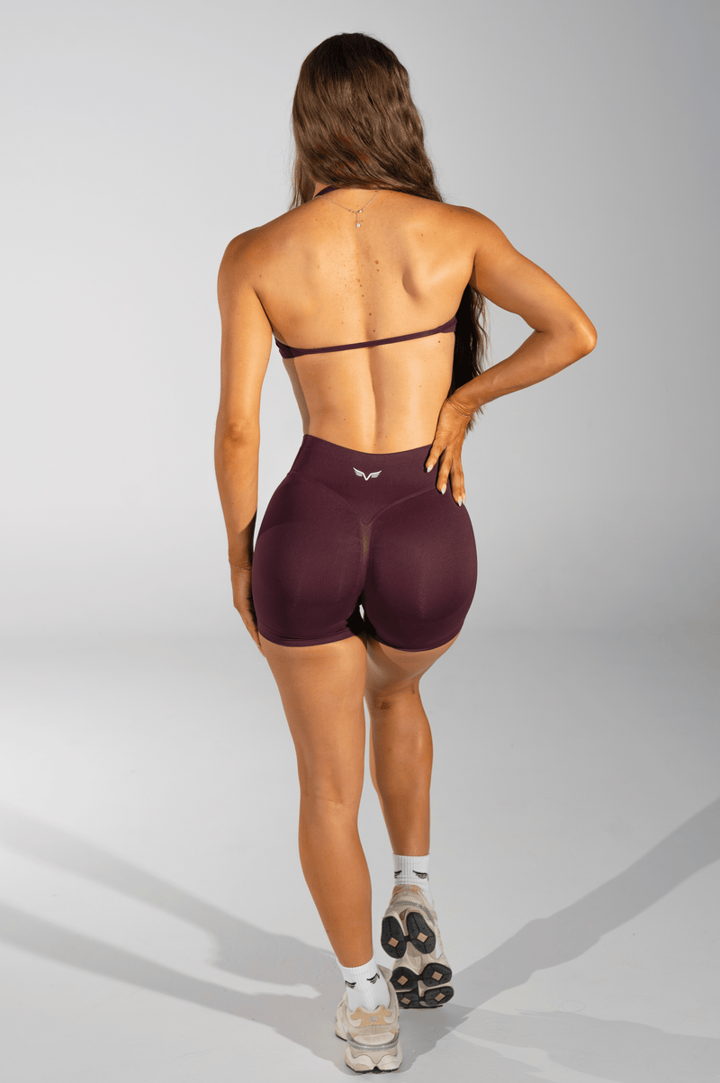 Club Athletica Flex Seamless Ruched Crop Top Mocha Velvet