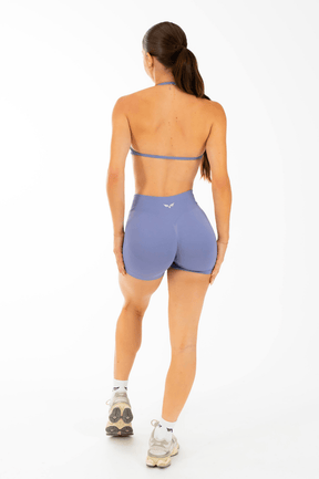 Club Athletica Flex Sem Costura Ruched Crop Top Azul Moonstone