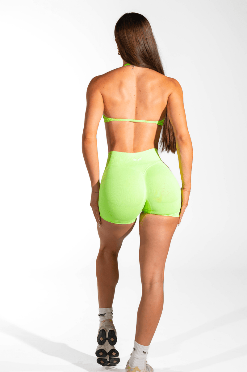 Club Athletica Flex Seamless Ruched Crop Top Splice Green