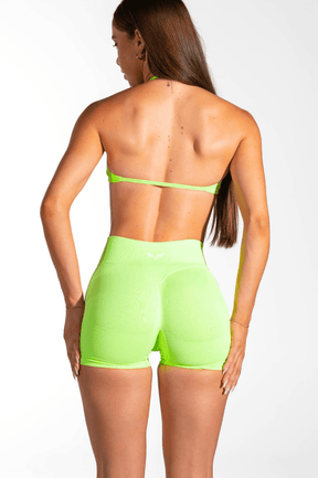 Club Athletica Flex Sem Costura Ruched Crop Top Splice Green