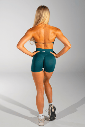 Club Athletica Flex Sem Costura Ruched Crop Top Verde Pinheiro