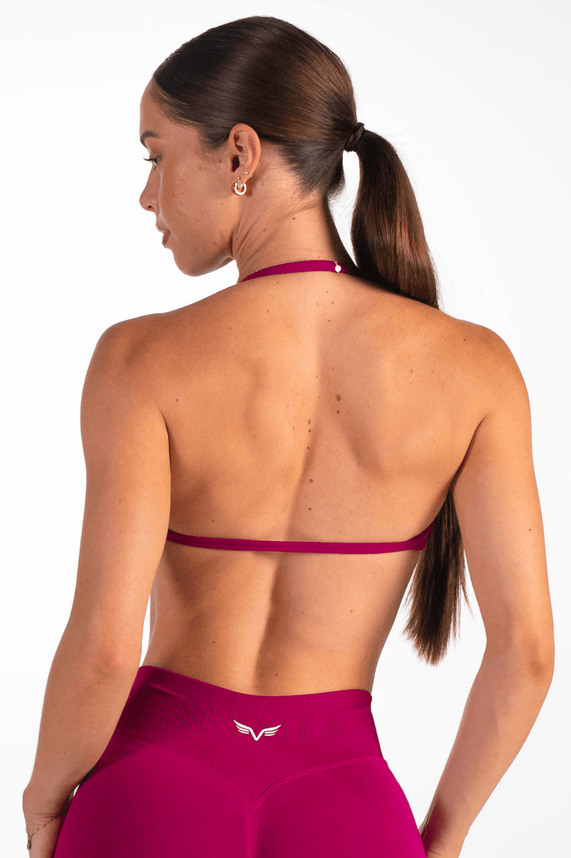 Club Athletica Flex Seamless Ruched Crop Top Raspberry