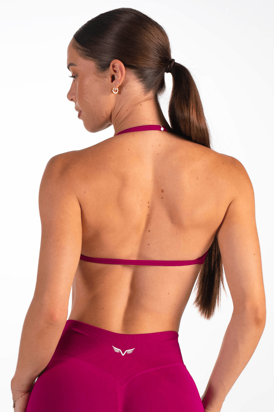 Club Athletica Flex Seamless Ruched Crop Top Raspberry