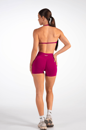 Club Athletica Flex Seamless Ruched Crop Top Raspberry