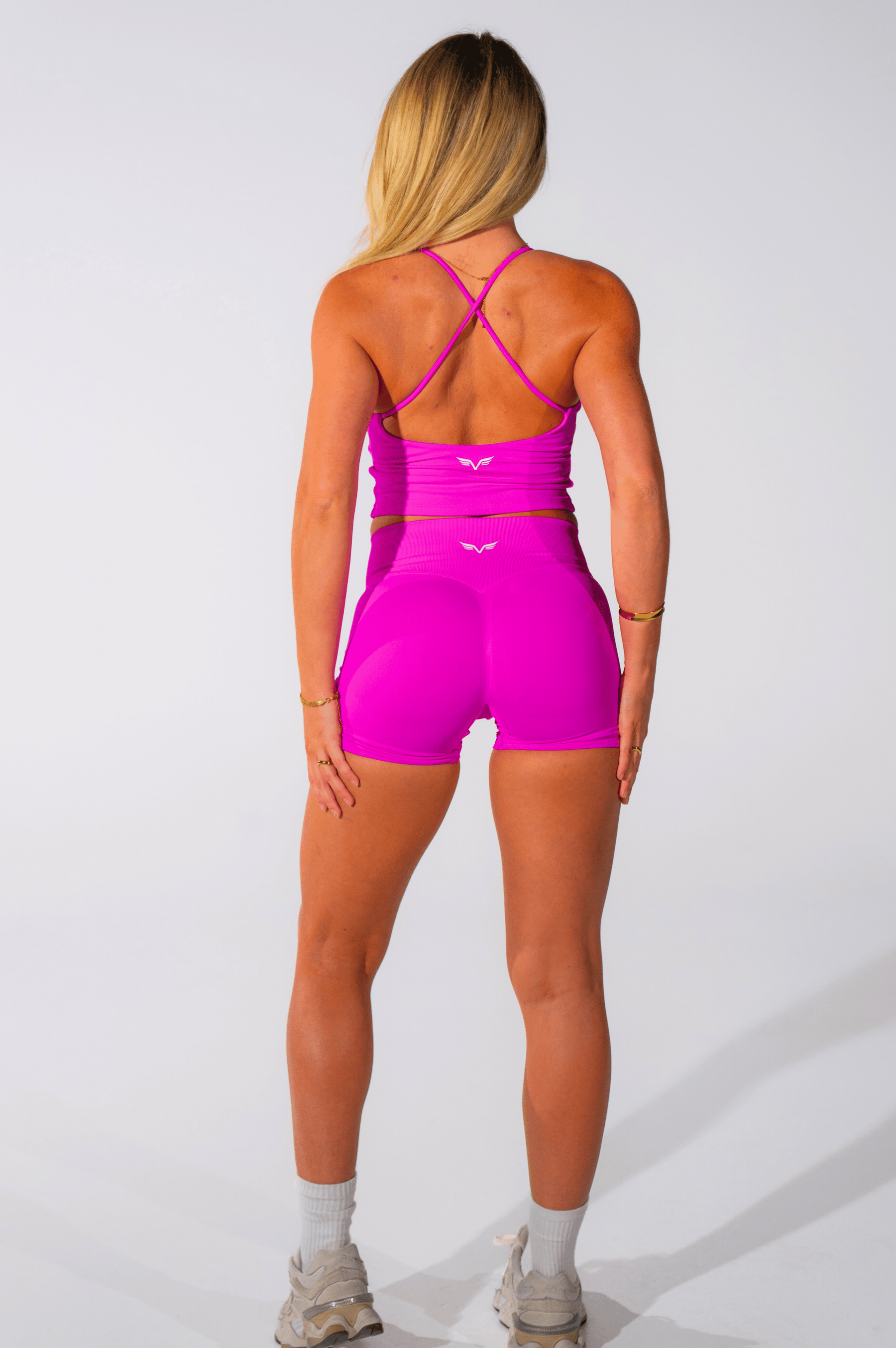 Club Athletica Impact Ignite Shorts Sem Costura - Rosa Fúcsia Vibrante