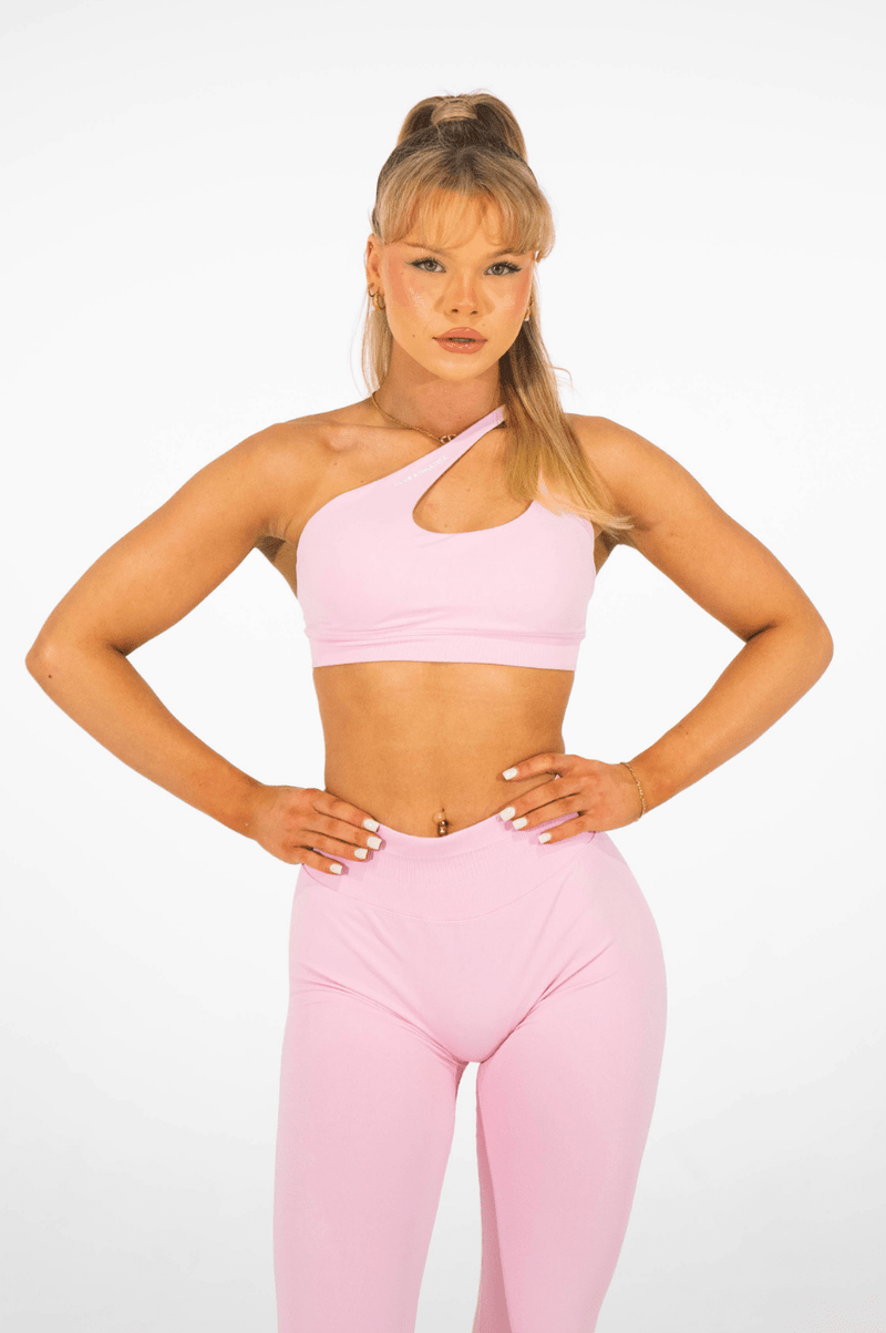 Club Athletica Flex Asymmetric Sports Bra Light Pink