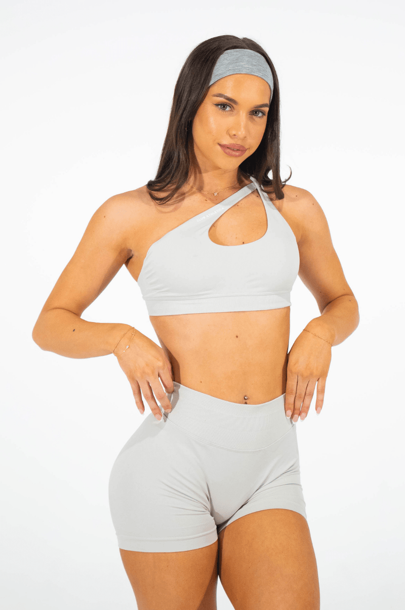 Club Athletica Flex Asymmetric Sports Bra Cloud Grey