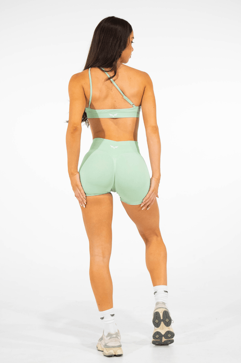 Club Athletica Flex Asymmetric Sports Bra Light Green