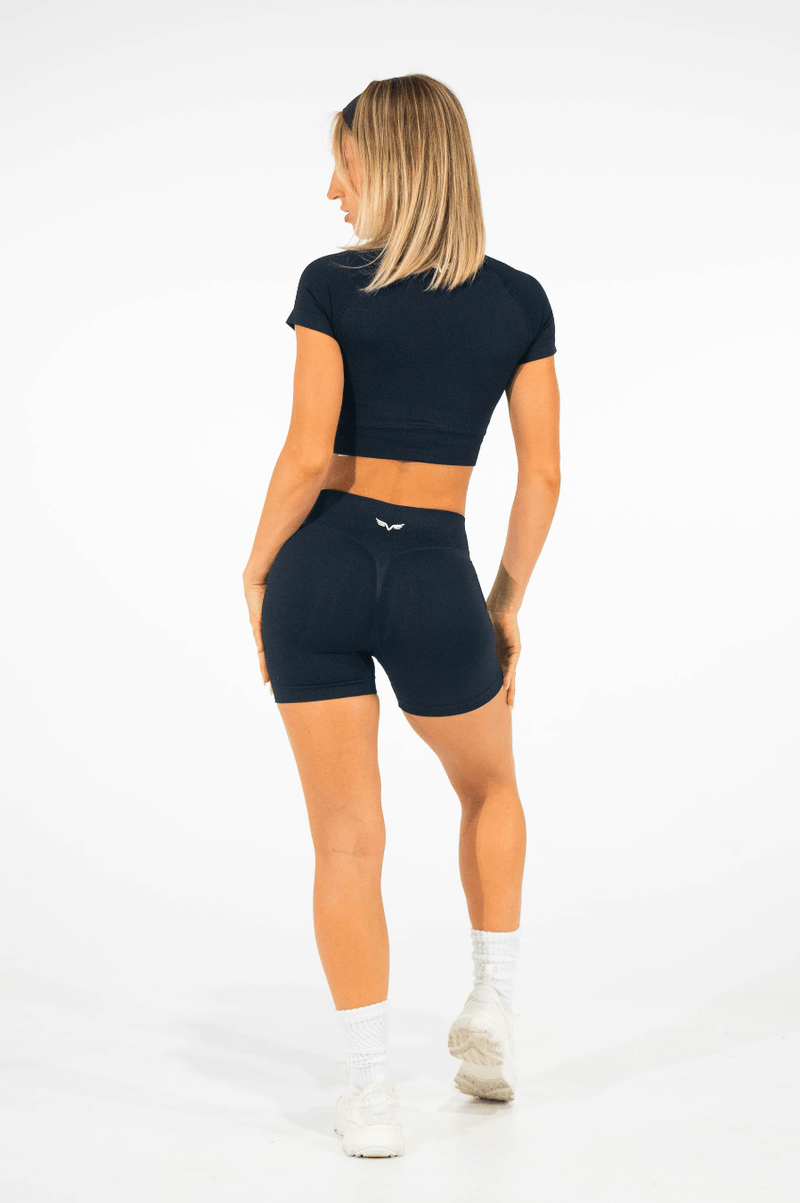 Club Athletica Flex Seamless Crop Top Black