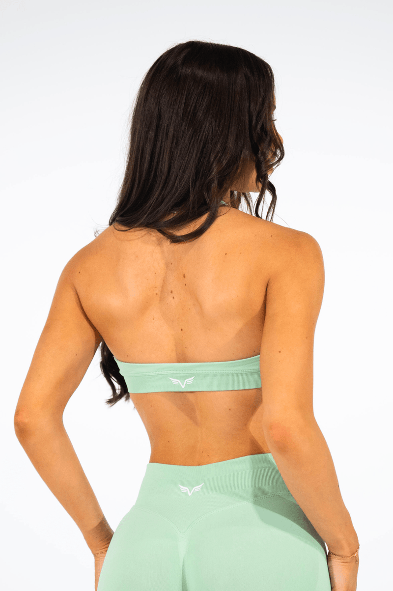 Club Athletica Flex Seamless Halter Sports Bra Light Green