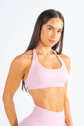 Club Athletica Flex Seamless Halter Sports Bra Light Pink
