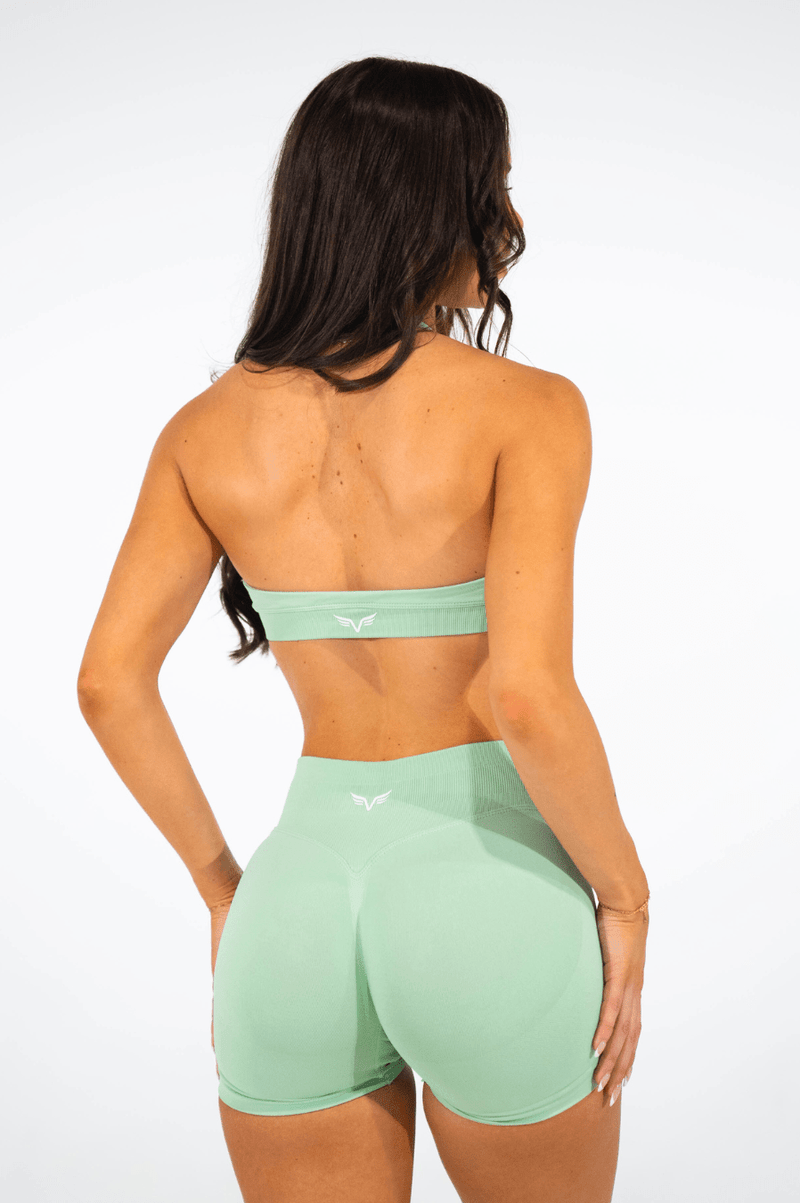 Club Athletica Flex Seamless Halter Sports Bra Light Green