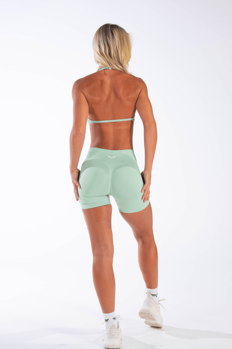 Club Athletica Flex Seamless Ruched Crop Top Light Green