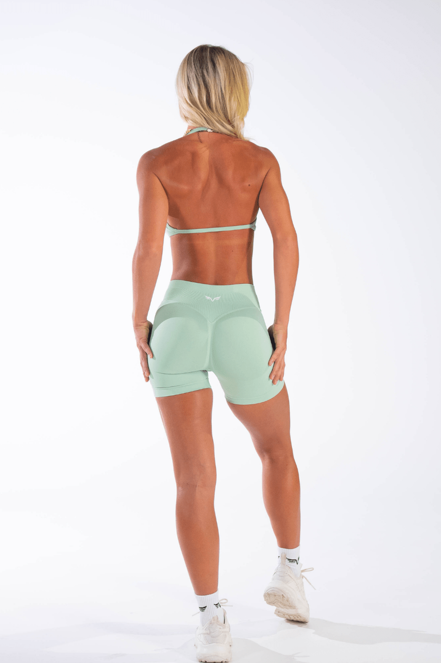 Club Athletica Flex Seamless Ruched Crop Top Light Green