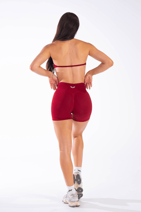 Club Athletica Flex Seamless Ruched Crop Top Red