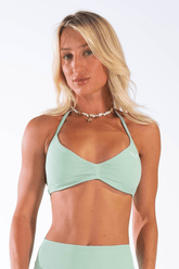 Club Athletica Flex Seamless Ruched Crop Top Light Green