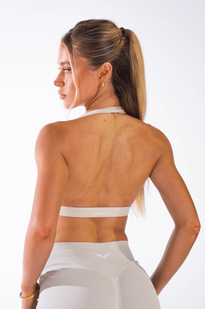 Classy Triangle Halter Bralette Cloud Grey